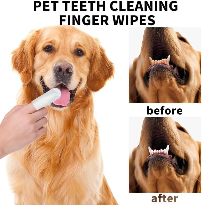 Pet Teeth Cleaning Wipes . One Wipe to a Brighter Bite.