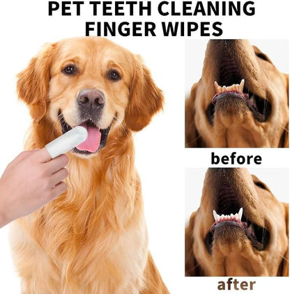 Pet Teeth Cleaning Wipes . One Wipe to a Brighter Bite.